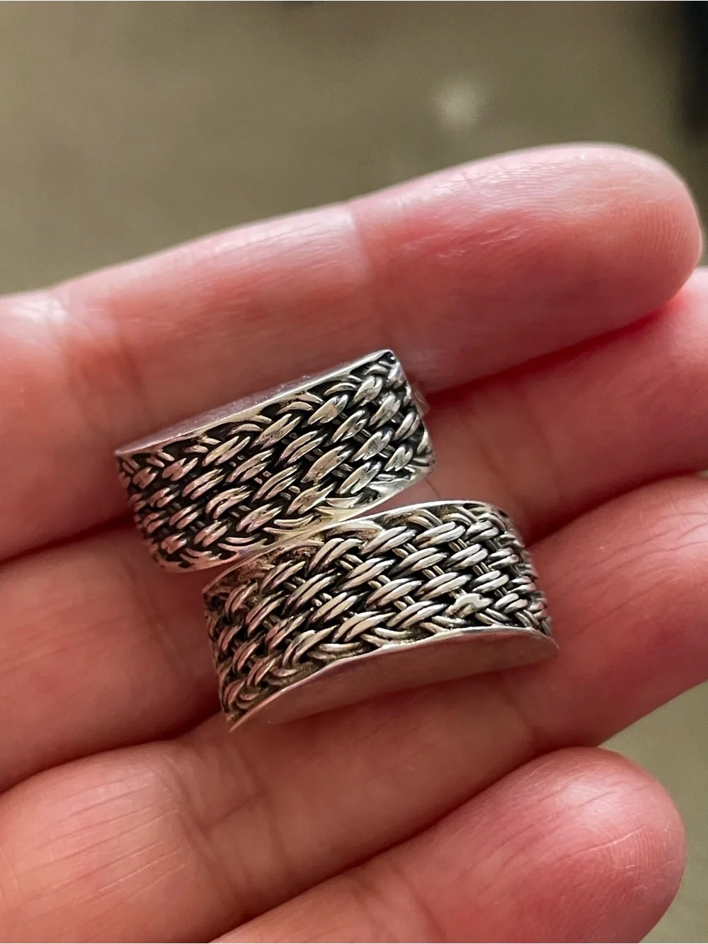Sterling Silver Woven look earrings